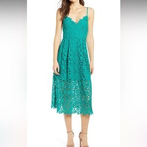Jade Green Lace Midi Dress